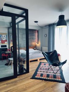 Letto o letti in una camera di Kazbegi Stylish Apartment