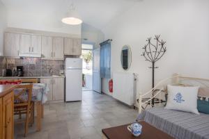 Kuchyň nebo kuchyňský kout v ubytování Amphitrite Apartments Skyros