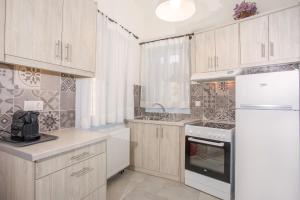 Kuchyň nebo kuchyňský kout v ubytování Amphitrite Apartments Skyros