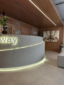 a lobby with a sign that says wayboxledged at Way Bossa Praia do Bessa in João Pessoa