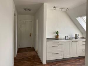 Kuchyň nebo kuchyňský kout v ubytování Renovated apartment