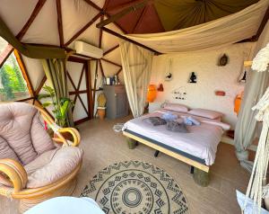 מיטה או מיטות בחדר ב-Sapanca Dome Glamping