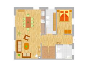 Půdorys ubytování Haus Mönchgut - Haushälfte 1 "Feuerstein"