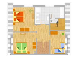Půdorys ubytování Haus Mönchgut - Haushälfte 1 "Feuerstein"