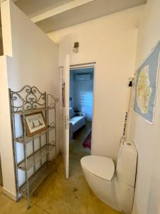 ein Bad mit WC in einem Zimmer in der Unterkunft La Villa Trocas in Koungou