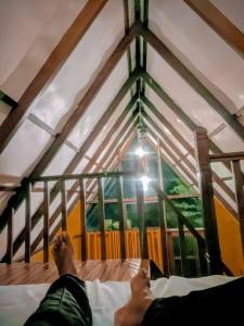 Postel nebo postele na pokoji v ubytování Rainforest cabin