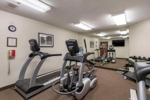 um ginásio com várias máquinas de piso numa sala em Sleep Inn & Suites Pleasant Hill - Des Moines em Pleasant Hill