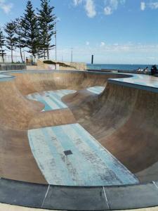 a skate park with a skateboard ramp at the beach at Simply delightful unit close to CBD and Beach in Perth
