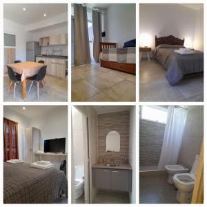 a series of four pictures of a hotel room at Yunka Alquiler temporario, Salta, Vaqueros in Vaqueros +13 photos