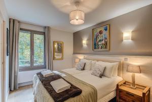 Posteľ alebo postele v izbe v ubytovaní White Pearl A13 - Alpes Travel - Central Chamonix (Sleeps 6)