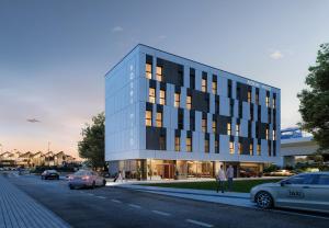 El edificio en el que está el hotel