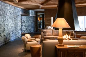 A seating area at Gstaad Palace