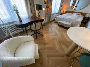 Voodi või voodid majutusasutuse Exclusive one room apartment next to Zürich main station toas
