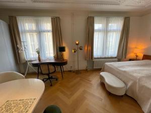 Voodi või voodid majutusasutuse Exclusive one room apartment next to Zürich main station toas