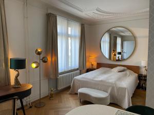 Voodi või voodid majutusasutuse Exclusive one room apartment next to Zürich main station toas