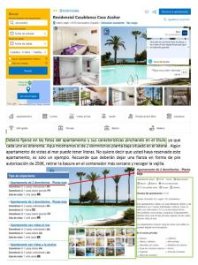 una página de un sitio web con una imagen de un complejo turístico en Residencial Casablanca Casa Azahar, en Alcossebre 26 fotos más