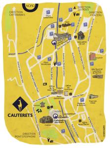 une carte de la ville de californie dans l'établissement LE CENTRAL studio mezzanine, à Cauterets