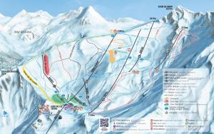 une carte d'un domaine skiable avec des montagnes dans l'établissement LE CENTRAL studio mezzanine, à Cauterets