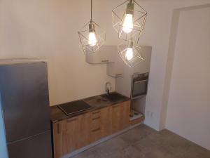 Dapur atau dapur kecil di Apartmán center Padre Pio XXL