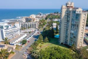an aerial view of a city with the ocean at Ballito Vacation Pad Ac Unit With Sea Views in Ballito