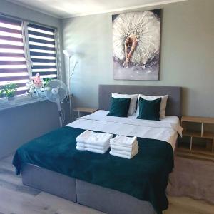 Ліжко або ліжка в номері Apartament Centrum Chmielna