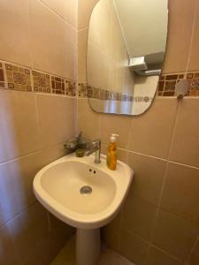 een badkamer met een wastafel en een spiegel bij Apartamento Fontana David Chiriquí in David