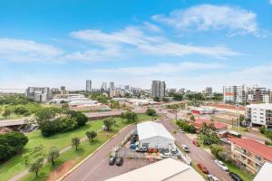 Uma vista geral de Darwin ou a vista da cidade a partir do apartamento