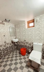 un bagno con un water e un lavandino di Kalloos Island Backwater Resort a Kollam Altre 33 foto