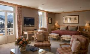 A seating area at Gstaad Palace