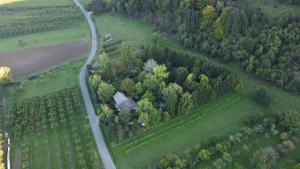 z góry widok na farmę z drogą w obiekcie La Haie à Cerf w mieście Watronville