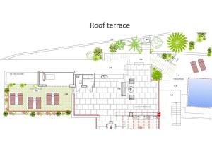 un plano de la terraza de la azotea de una casa en Villa Colina del Mar - Luxurious view near the beach, en Nerja