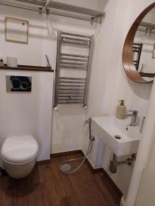 a bathroom with a white toilet and a sink at Risorgimento 55 in Rome