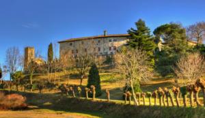 un gran edificio en la cima de una colina con árboles en ~ La Villetta Gialla ~ Casa al centro del F.V.G, en Rodeano Basso