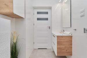 Et badeværelse på Apartment Piękna with PARKING Wrocław by Noclegi Renters + 17 billeder