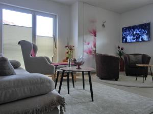 TV a/nebo společenská místnost v ubytování Ferienwohnung O9