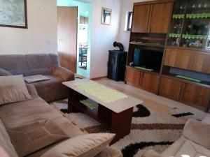 a living room with a couch and a coffee table at Studio Apartman Barbara in Josipdol