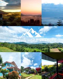un collage de fotos con el estudio de la casa Chatanooga en Chaikho Home en Ban Khao Ya Nua