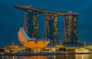 a view of a large building with tall buildings at Spectacular 2BR Apartment in Singapore in Singapore