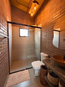 Koupelna v ubytování Casa ecológica Toca do Barreiro