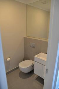 een badkamer met een wit toilet en een wastafel bij Villa Rhulani - Luxurious modern Villa in Hout Bay in Hout Baai