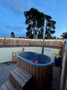 a large hot tub with a red ball in it at Penburren at Minster Farm West in Hereford