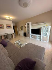 a living room with a couch and a flat screen tv at Costa Dorada in Fuengirola