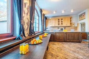 Eldhús eða eldhúskrókur á Hotel Orličan