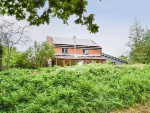 Eden Cottage في Little Hautbois: منزل على سطح شمسي فوق ميدان