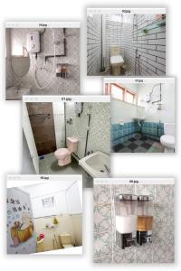 a collage of different pictures of a bathroom at Happy Gather Homestay 欢聚阁 in Ipoh