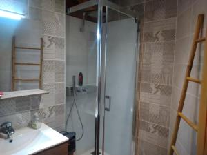 a bathroom with a shower and a sink at Chalet Valloire, 5 pièces, 12 personnes - FR-1-263-533 in Valloire