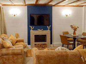 阿尼克的住宿－斯特布爾度假屋，带沙发和壁炉的客厅