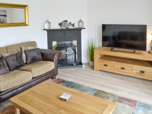 TV a/nebo společenská místnost v ubytování Riverbank Cottage