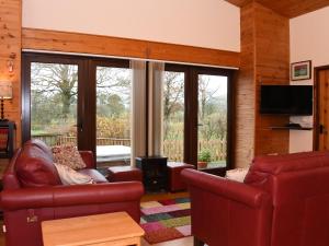 a living room with two couches and a television at Ash Lodge - Hw7442 in Nantmel