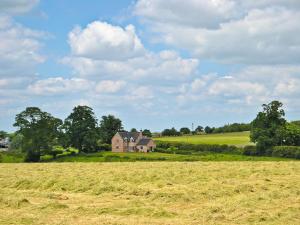 a house in the middle of a grass field at Heckingham Manor in Loddon